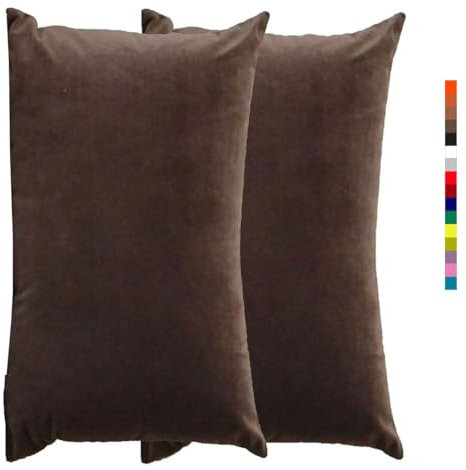 Kissenbezug 60x80 Kissen 50x70 Bezug Couch Sofa Kissenbezüge Samt 40x60，2er Set Dekokissen Bezug Blau/Grün/Grau,Pillowcase Pillow Cases 40x70, Kissen Abdeckung ( Color : 1 Deep Coffee , Size : 50x70 c