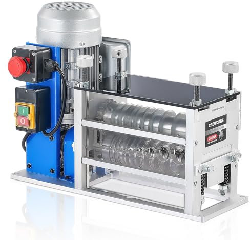 CREWORKS Electric Wire Stripping Machine, 11 Channel Automatic Wire Stripper for 0.06-1.6 in. Copper Wires, 550W Cable Stripper Machine with 10 Blades, Electric Wire Stripper for Workshop Recycling