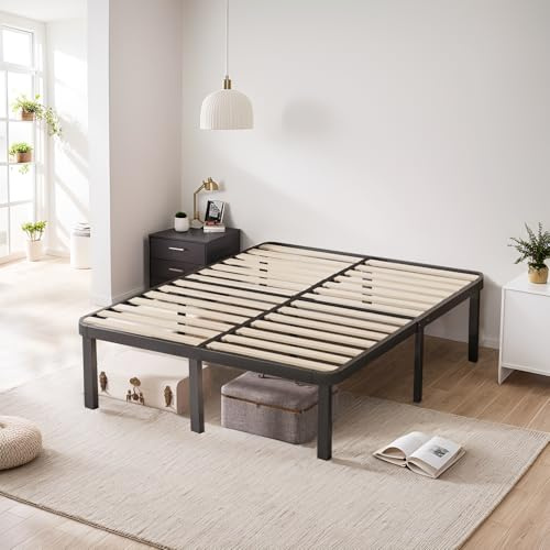 Luxirest - Sommier 160x200 | Sommier à Lattes avec 9 Pieds | 28 Lattes | Résistant et Confortable | Montage Rapide et Facile