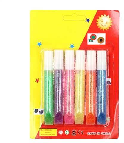 Colla glitterata per bricolage – Colla decorativa, colla glitterata per bambini | Matite adesive colorate per colla fine, colla glitterata con punta fine, stick di colla glitter scintillanti, stick di