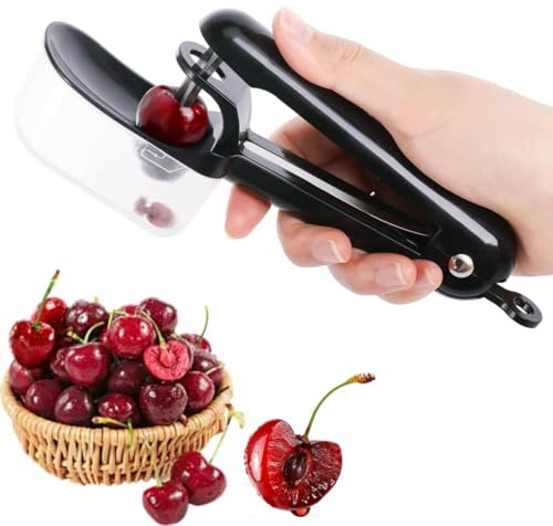 Snocciolatore per ciliegie con scatola portaoggetti, multi strumento per rimuovere le ciliegie, raccogliere olive, frutta, ciliegie, semi, per biancospino prugna