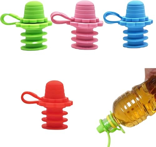 4 tapones de silicona para botellas de agua, adaptador a prueba de fugas para botellas de agua, sin BPA, tapón universal para niños, adultos y bebés, accesorio para bebidas seguras (colorido)