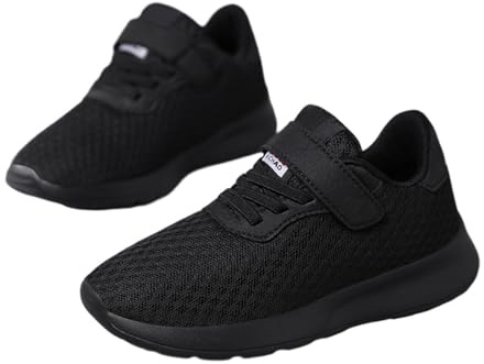 Générique Chaussure Enfant Garcon Fille Baskets pour Enfants Sneaker Sport Léger Mode Respire Respirant Antidérapantes Souple Flexible Stable pour Le Sport et L'athlétisme (Black, 35 Big Kids)