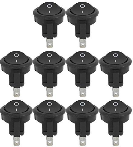 Haofy Mini 23 Mm Vippomkopplare med 3-stifts Rund PÅ-AV, 10st Korrosionsbeständiga Båtvippbrytare för Lång Livslängd för små Båtar