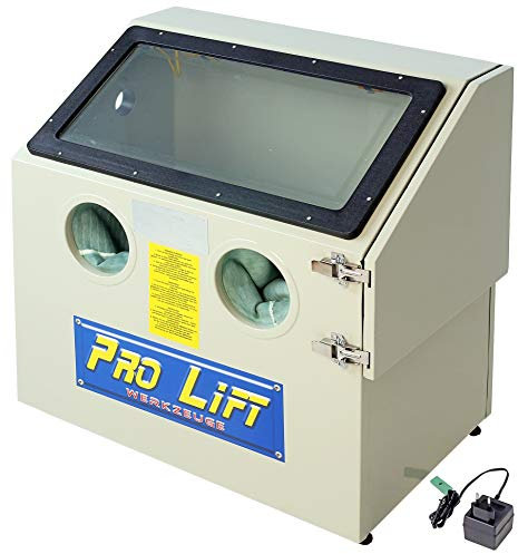 Pro-Lift-Werkzeuge Sandstrahlgerät 110 l Sandstrahlkabine Sandstrahler 110 Liter Zubehör sand blaster Industrie Tischmodell