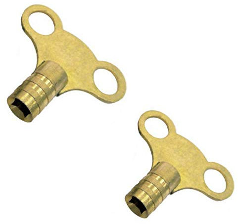 2 x Solid Brass Radiator Bleed Key Hardware Easy Grip