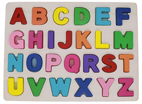 KANCAI Wooden Alphabet Puzzle ABC Letters Board Jigsaw Blocks Early Chunky Learning Educational Toy for 2 3 4 5 Year Old Toddler Baby Kids