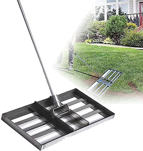 GGMWDSN Rasenrakel Edelstahl, Golf Garden Grass Levelawn, Hochleistungs-Rasenschieber Levelawn-Werkzeug GolfausrüStung mit 53-Zoll-Griff