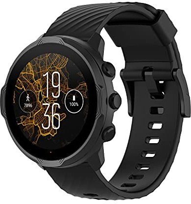 BoLuo Armband für Suunto 9/Suunto 7,Watchband Silikon Ersatzband Armband Verstellbares Silikonband Strap,Uhrenarmband Armbänder Wrist Strap für Suunto Spartan Sport/Spartan Sport Wrist hr (schwarz)