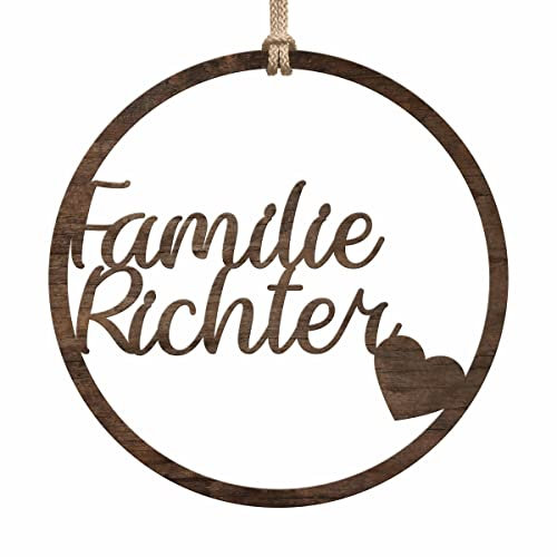 Deko Türkranz Herbst aus Holz - Personalisierter Herbstkranz Tür Haustür Fenster - tolle Herbstdeko zum Aufhängen - Herbstliche Dekoration draußen & innen - Herbsttürkränze Türdeko (Personalisiert)