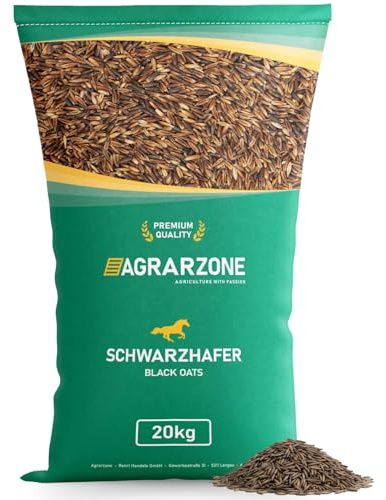 Agrarzone Avoine Noire pour Chevaux, nettoyée, 20 kg - Avoine autrichienne pour Chevaux certifiée AMA - 100% sans OGM - Aliment pour Chevaux