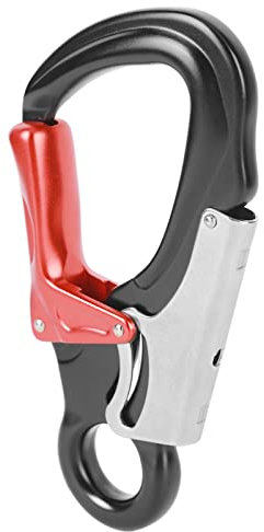 Tnfeeon Karabinerhaken, Kletterkarabiner Feinpoliert 35KN Heavy Duty Zum Klettern für Camping (Schwarz Rot)