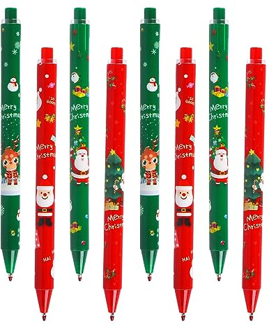 Gukasxi 24 Stück Weihnachts Kugelschreiber 0.5mm Druckkugelschreiber, Weihnachts Schreibender Kugelschreiber für Studenten Kinder Weihnachten Party Geschenke Bag Fillers