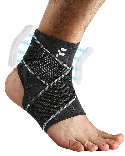 Fitomo Tutore Caviglia per Fascite Plantare, Tendine d'Achille, Cavigliera Ortopedica per Distorsione con Stabilizzatore Laterale e Cinghia di Compressione Forte, Cavigliera Sportiva Compressiva