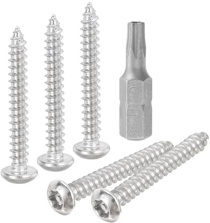 QUARKZMAN Tornillos de Chapa de Seguridad de Cabeza Redonda M4 x 30 mm 10 Piezas Acero Inoxidable 304 Resistentes a Manipulaciones Autorroscantes Antirrobo con Punta T20 (Plata)
