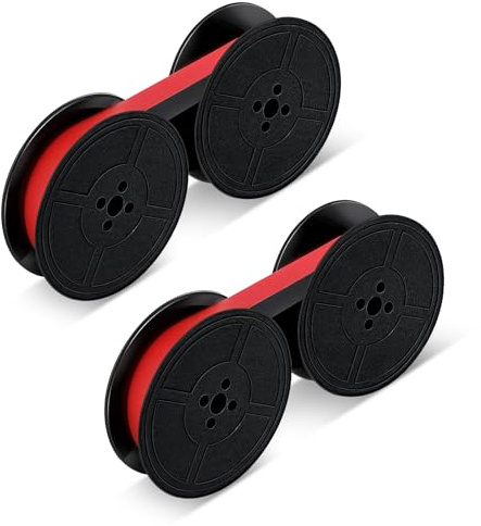 2 Pairs Universal Typewriter Ribbon, 1/2 Inch Wide Black and Red Ink Ribbon | Twin Spool Vintage Typewriter Ink Ribbon Twin Spool Replacement Red and Black Twin Spool Replacement Pack for Typewriter