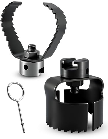 HUFEWU Drain Auger Attachment Set 4-8 Pipe Cleaning Fit for K-1000 K-1500 K-1800 K-4000 K-7500 K-10000 1-3/16 30MM, 3PCS Spiral Cutter Grease Cutter Pin Key 1-1/4 1-1/2 Cable