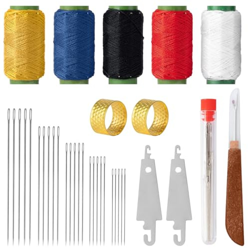 KEWUF 36 Pezzi Set Cucito, Kit Cucito, Aghi Per Cucire A Mano, Set Di Riparazione Di Tela, Aghi, Filo Di Cucito, Sfilacucito, Per La Manufattura DIY In Pelle E La Riparazione Di Abiti