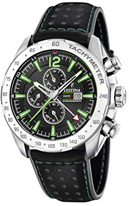 Festina Herrkronograf kvarts klocka med läderarmband F20440/3