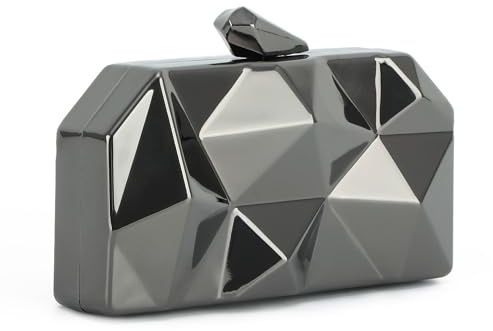 LHHMZ Bolsos de Embrague de Noche de Metal geométrico para Mujer Bolsos de Hombro de Noche pequeños de Moda