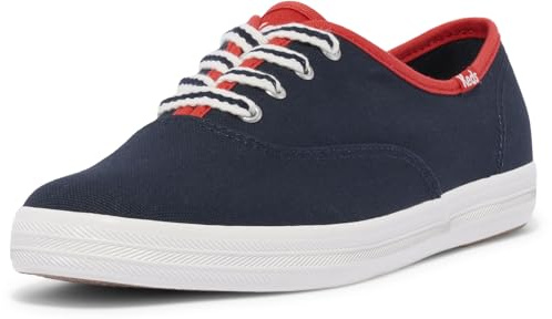 Keds Women's Champion Canvas Lace Up Sneaker, Navy/Red Varsity, 5 UK