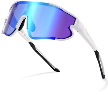 GREENTREEN Lunette de Cyclisme Polarisées Pour Hommes Femmes: Lunette de Vitesse Protection UV400 - Lunettes de Soleil de Sport Pour Course À Pied Running Vélo Golf Baseball - Bleu Foncé
