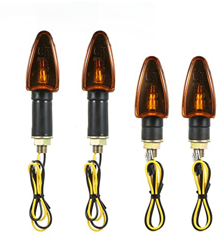 HUIOP Clignotant mené,4pcs 12V Moto Moto Ampoule Ambre Front & indicateur Clignotant arrière