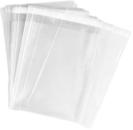 100 bolsas de celofán planas transparentes de 9 x 12 pulgadas con cierre adhesivo, bolsas de embalaje de sellado automático para almacenamiento de alimentos, panadería, dulces, envoltura de regalos