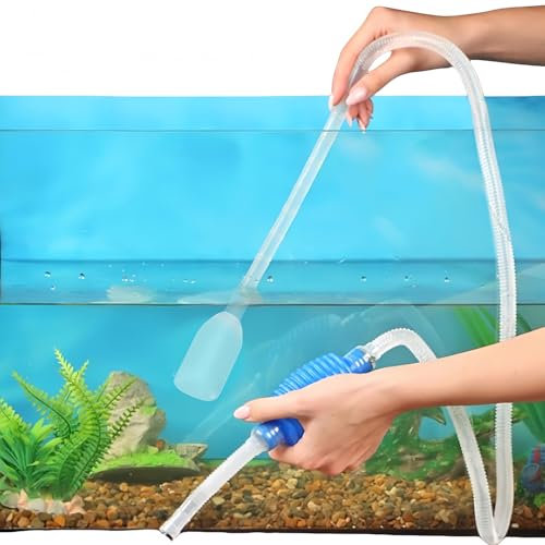 DILUSILK Aquarium Gravel Cleaner, 1 Pcs Hand Fish Tank Gravel Cleaner Fish Tank Vacuum Syphon Pump Siphon Pump Cleaning Kit for Fish Tank Daily Water Changing Filter Sand Cleaning