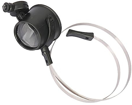 SKISUNO Portable Watchmaker Loupe Magnifier Magnify Glasses Head Magnifier Light Lightweight for Adults