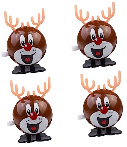 BESPORTBLE 4Stücke Weihnachtsaufziehspielzeug Runde Rentierfiguren Aus Hochwertigem Als Weihnachtsdeko Oder Für Partytütenfüllung