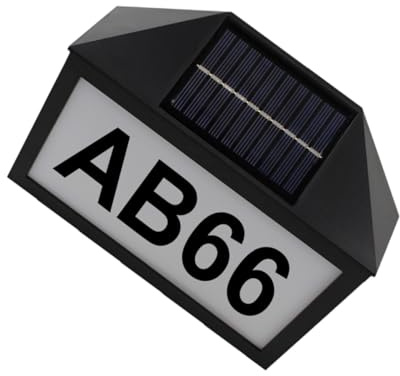 DIYEAH Lampe Solaire Décorative Numéro de Maison avec Éclairage LED Adresse Énergétique et Étanche pour Jardin et Mur