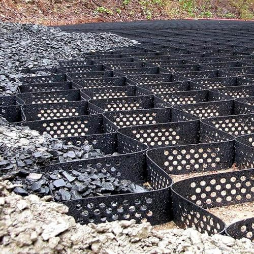 Griglia di stabilizzazione del Terreno per Il Controllo dell'erosione, Griglie stabilizzatrici in Ghiaia di Piselli da 10 Pollici - Rete per pavimentazione in polietilene per vialetti di Accesso