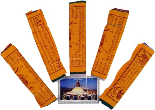GURU SHOP Tibetische Gebetsfahne 10 Wimpel - 2,10 M/Baumwolle, Size:5 Stück Sparpack