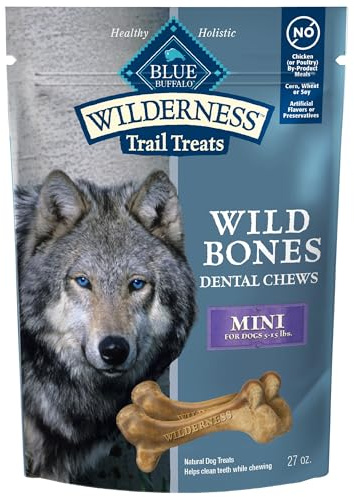 Blue Buffalo Wilderness Mini Dog Dental Chews, Grain-Free, 27 oz