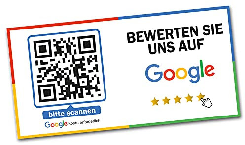 Social Media Aufkleber mit QR Code Link für Firmen Unternehmen Marken Sticker personalisiert für Auto Bus Schaufenster Theke Marketing Werbung (04 Google, Eckig)