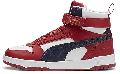 PUMA Unisex RBD Game Sneaker, White-New Navy-Club RED, 42.5 EU