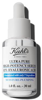 Kiehl's Ultra Pure High-Potency 1.5% Hyaluronic Acid Serum, Concentrated Face Serum for Dry Skin, Instantly Boosts Hydration, Plumps Skin, All Skin Types, Fragrance-free - 1 fl oz