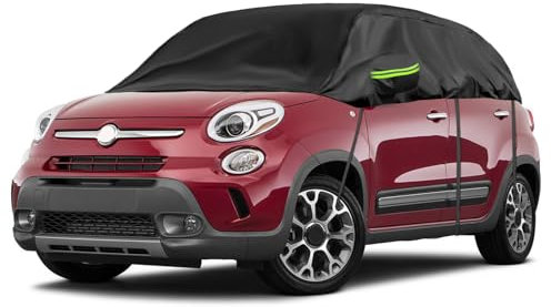 Opaltool Halbgarage für 2007-2023 F-iat 500, Schwarz Maßgeschneidertes Autogarage Softtop Halbabdeckung mit Verstellbaren Haken und Ohrkappen