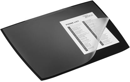 Durable Schreibunterlage ARTWORK 590x470 mm, Schreibtischunterlage mit transparenter Abdeckung PP, schwarz, 722101