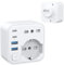 Aochxin Adattatore Presa Giappone, 6 in 1 Adattatore Giappone Italiano con 4 USB, per Giappone, Cina, Filippine, America, Canada, Adattatore Prese Giappone, 3680W, Spina da Viaggio (Tipo A)