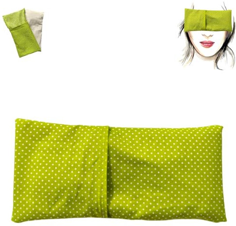 Augenkissen yoga Grün (1 Füllung und 1 waschbarer Bezug) | Lavendel Samen und Reis | Yoga, Meditation, Entspannung, für Ihre Augen ..