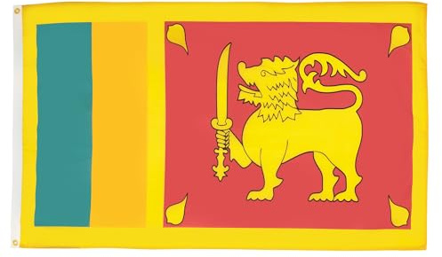 AZ FLAG - Lote de 2 banderas de Sri Lanka - 90 x 60 cm - Bandera de Sri Lanka 100% poliéster con ojales metálicos integrados