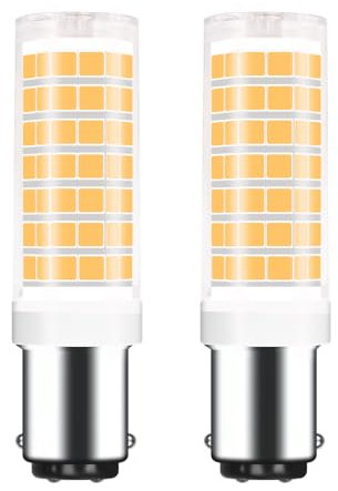 Zyrvolux B15D LED Glühbirne Doppelkontakt 6W (Ersatz 60W Halogen) – Ersatz für Staubsauger Führungslicht & Trockner Trommel – Nähmaschinenleuchten, Ventilator Kronleuchter (2 Stück-Warmweiß 3000k)