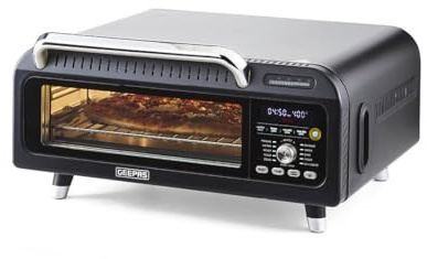 GEEPAS Air Fryer Oven | 15-in-1 Presets Multifunctional Pizza Oven | Digital Touch Control Triple Glass Door Interior Light | 40-400°C Temp 18L Capacity Compact Design | 2 Year Warranty 2000W Black