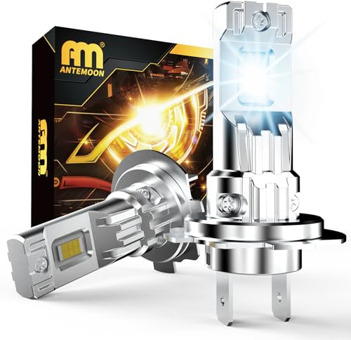 ANTEMOON Ampoules H7 LED pour Feux Antibrouillard, 100W 20000LM 600% Luminosité 6500K Blanc 12V 24V Ampoule de Phare, Ampoules de Remplacement Halogène pour Voitures, Plug and Play, Lot de 2