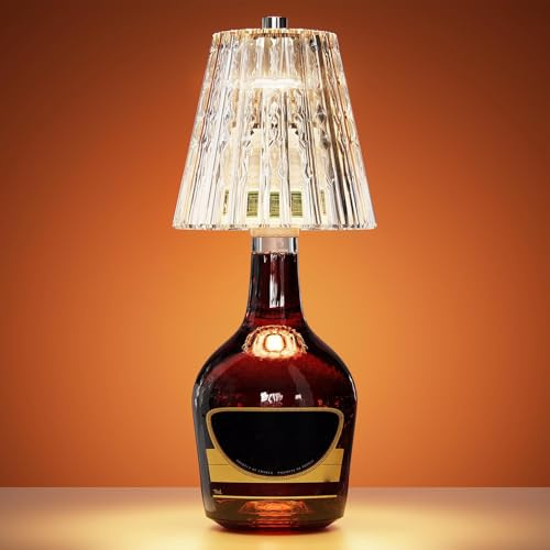 Lampe Bouteille Sans Fil, Abat-jour LED Sans Fil Bouteille, Variateur Tactile 3 Couleurs Abat-jour Lumineux Bouteilles, Lampe Table Rechargeable USB Bouteilles Vin, Pour Maison Chambre Ou Le Salon