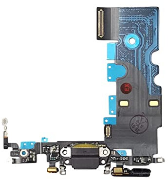 Smartex® Connecteur de Charge Compatible avec iPhone 8 Noir - Câble Nappe de Rechange avec connecteur pour Microphone et antenne