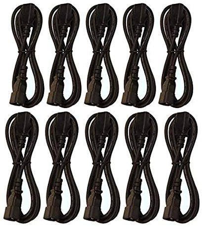 Pack of (10) 6' Foot IEC 320 NEMA C13 C14 10A 18AWG AC Power Cord PDU to CPU