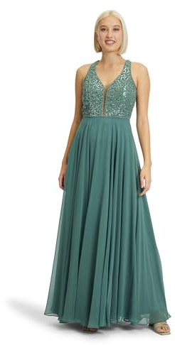 Vera Mont Damen Abendkleid mit Pailletten, Dark Forest, 46